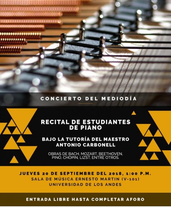 Concierto del mediodía: Estudiantes de piano, bajo la dirección de Antonio Carbonell