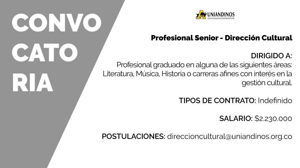 Dirigido a literatos, músicos, historiadores, o afines a la gestión cultural.