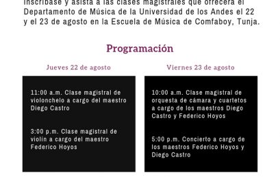 Ciclo de clases magistrales de Música en Tunja