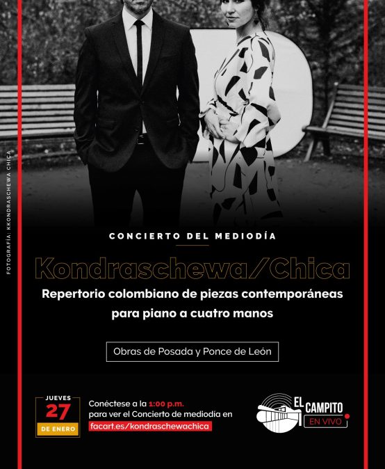 Concierto del mediodía: Kondraschewa/Chica. Repertorio colombiano de piezas contemporáneas para piano a cuatro manos