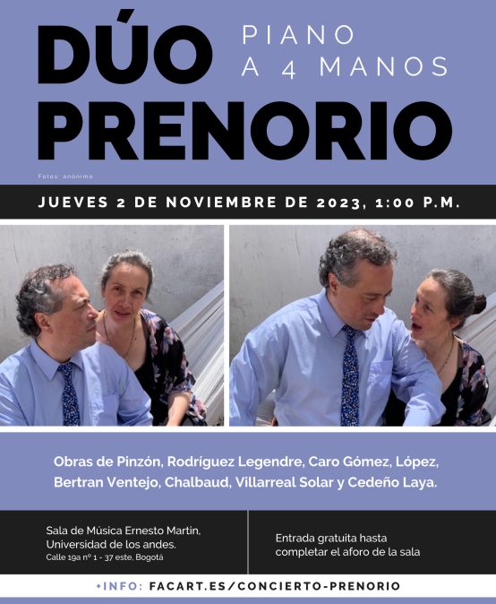 Concierto del mediodía: Dúo Prenorio (piano a 4 manos)