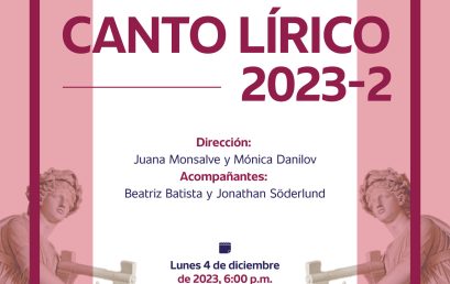 Recitales en 2023-2: Cátedra de canto lírico