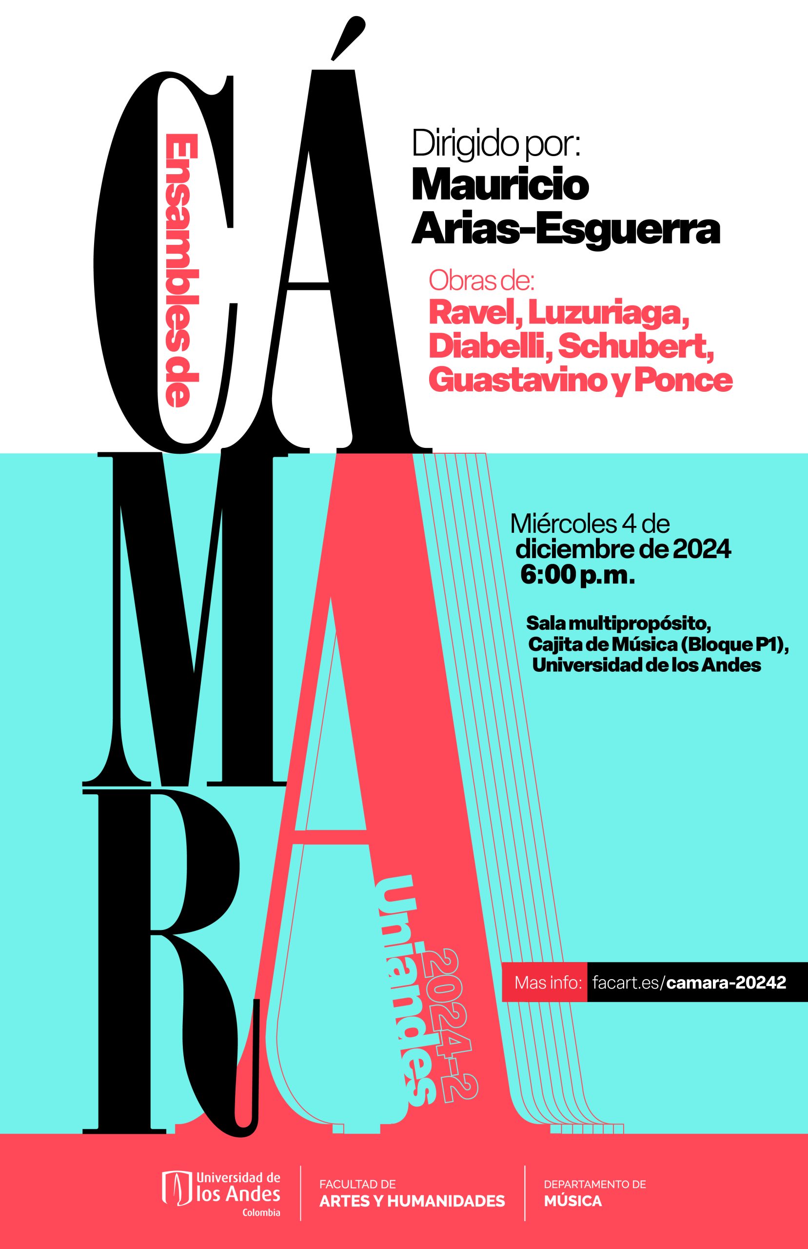 ¡Música de Cámara Uniandes! Miércoles 4 de diciembre de 2024 a las 6:00 p.m. en la sala multipróposito, Universidad de los Andes