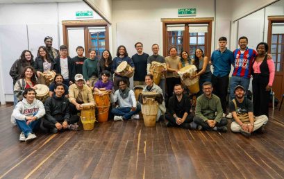 El grupo de bullerengue “Corazón de Tambó” dio una clase maestra a los integrantes del Ensamble Caribe Uniandes