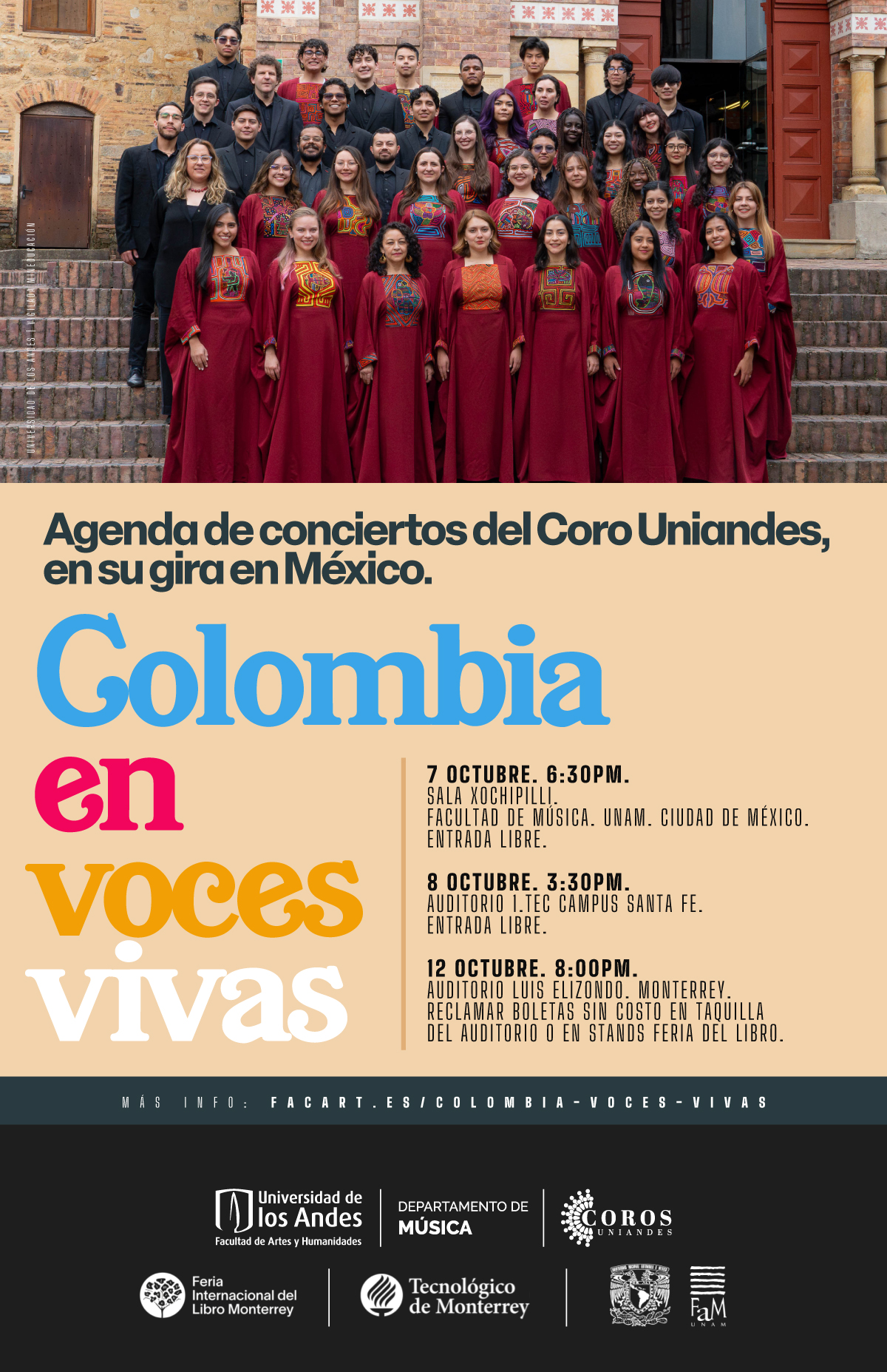 Colombia voces vivas del Coro Uniandes: Gira México 2025
