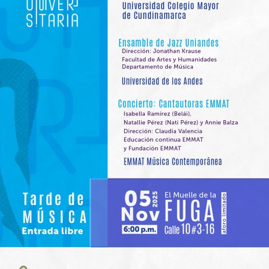 Mércoles 5 de noviembre de 2025 a las 6:00 p.m. en El Muelle de la Fundación Gilberto Avendaño Alzate