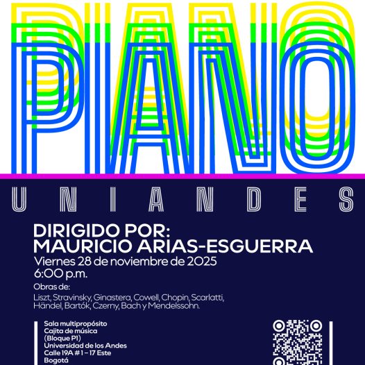 Viernes 28 de noviembre a las 6:00 p.m. en la Cajita de música (Bloque P1), Universidad de los Andes