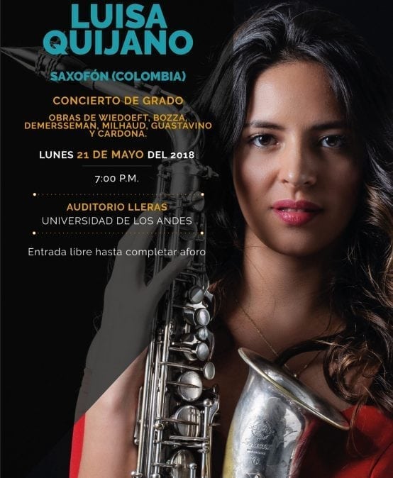 Recital de grado: Luis Fernanda Quijano, saxofón