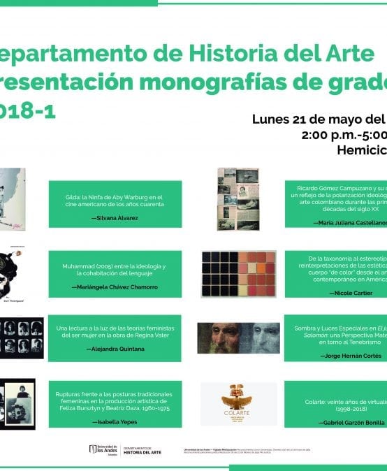 Presentación de monografías de grado 2018-1 del Departamento de Historia del Arte