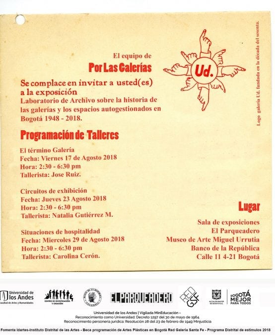 Taller situaciones de hospitalidad en el marco de la exposición Por las galerías