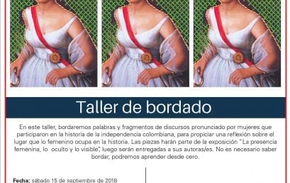 Taller de bordado en el marco de la exposición Lo oculto y lo visible