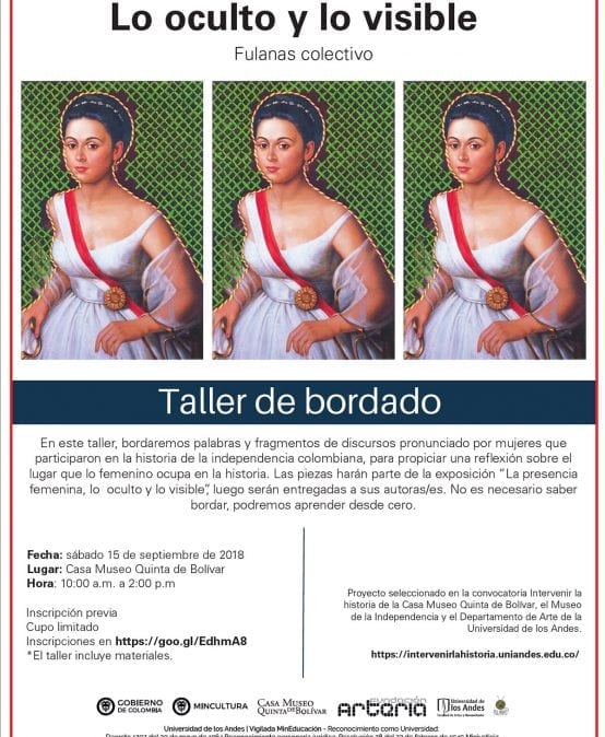 Taller de bordado en el marco de la exposición Lo oculto y lo visible