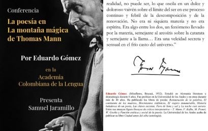 Conferencia: La poesía en «La montaña mágica» de Thomas Mann