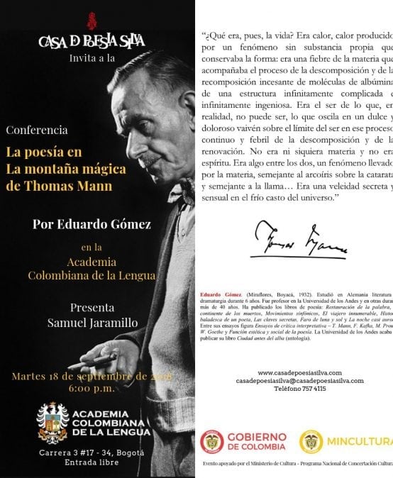 Conferencia: La poesía en «La montaña mágica» de Thomas Mann
