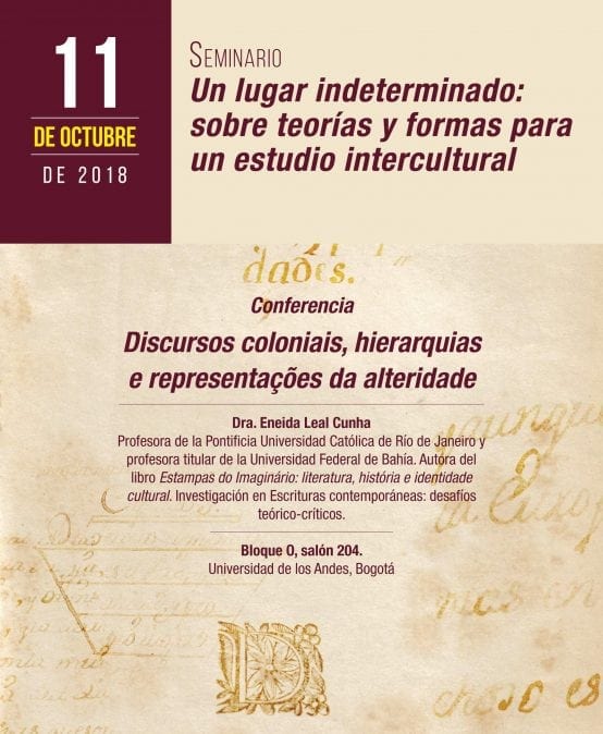 Conferencia Discursos coloniais, hierarquias e representações da alteridade