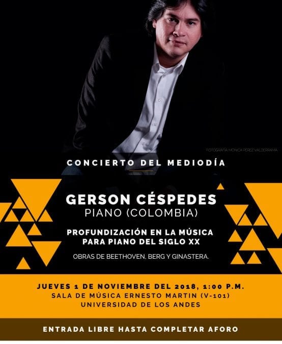 Concierto del mediodía: Gerson Céspedes, piano (Colombia)