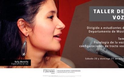 Taller de fisiología de la voz y configuraciones del tracto vocal, dirigido por Kelly Montilla
