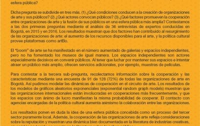 La creación de una esfera pública a través de una red de espectadores de arte en Bogotá
