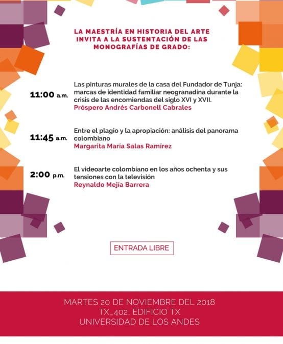 Sustentaciones de la Maestría en Historia del Arte 2018-2