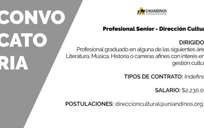 Convocatoria: Profesional Senior en la Dirección Cultural de Uniandinos