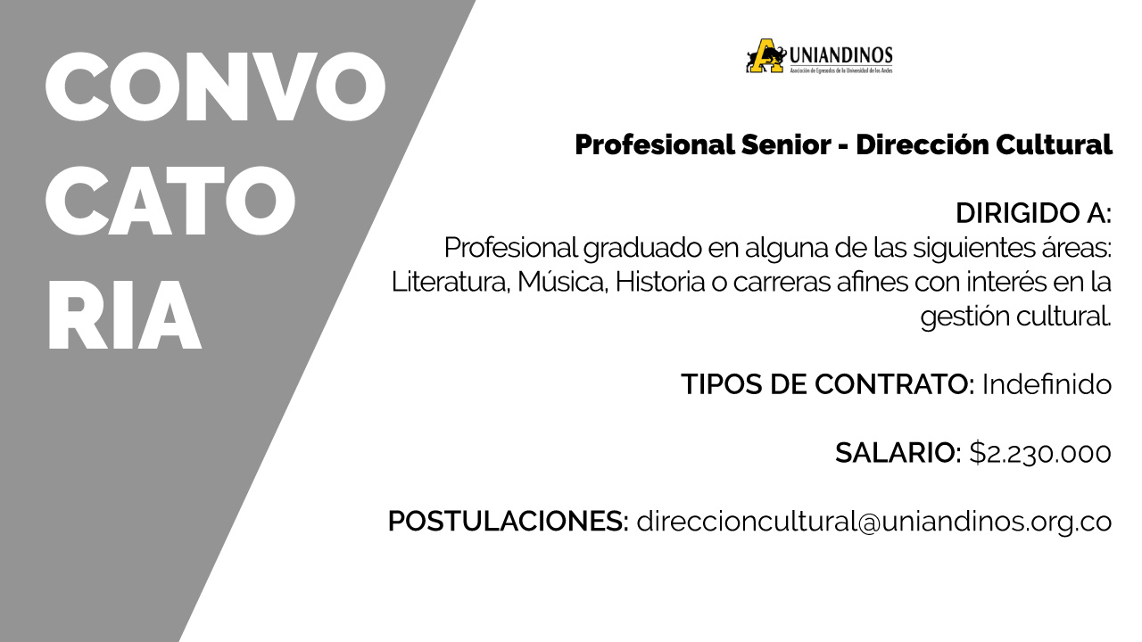 Dirigido a literatos, músicos, historiadores, o afines a la gestión cultural.