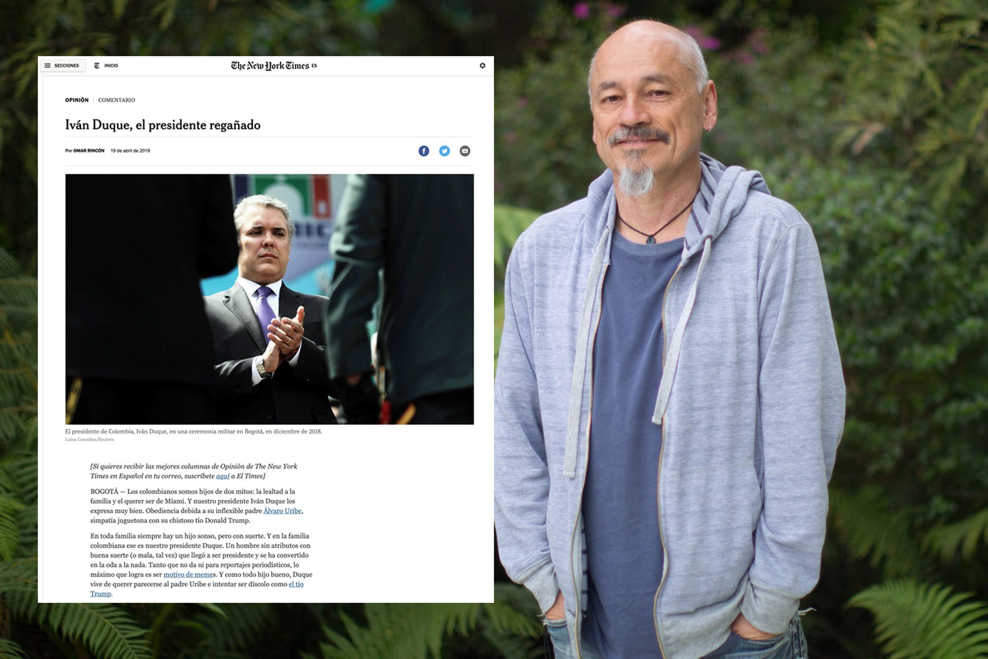 El profesor de Periodismo critica a Iván Duque en la columna del 19 de abril.