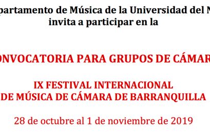 Convocatoria: IX Festival Internacional de Música de Cámara de Barranquilla