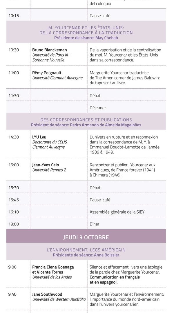 Coloquio Internacional Marguerite Yourcenar y las Américas