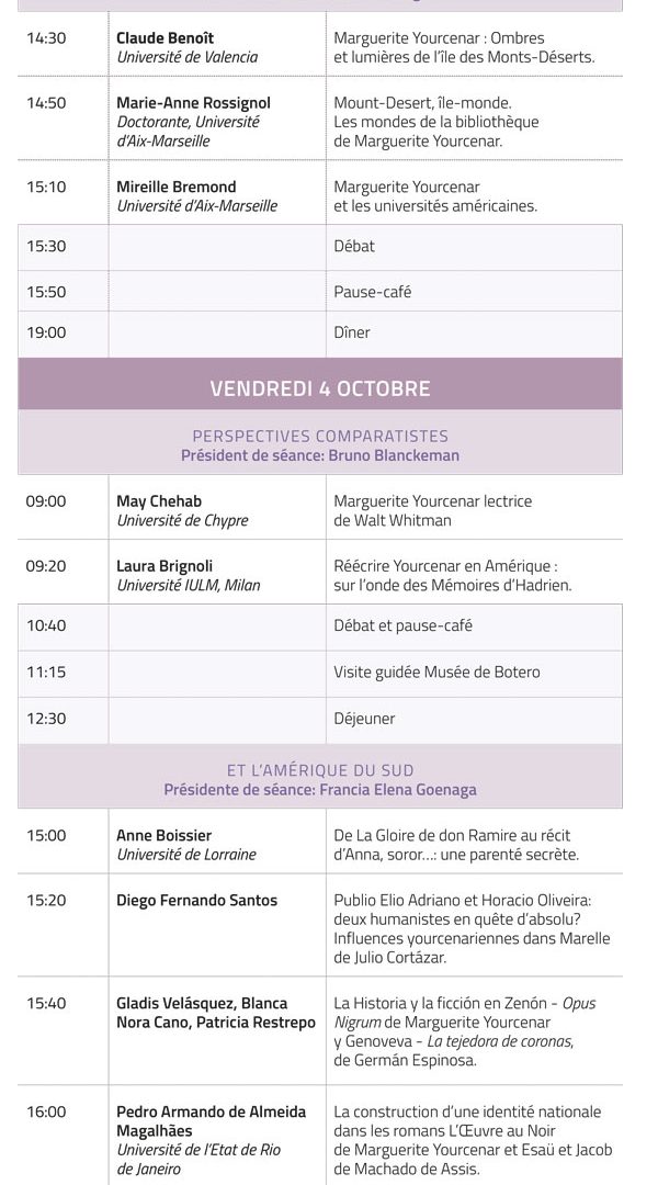 Coloquio Internacional Marguerite Yourcenar y las Américas