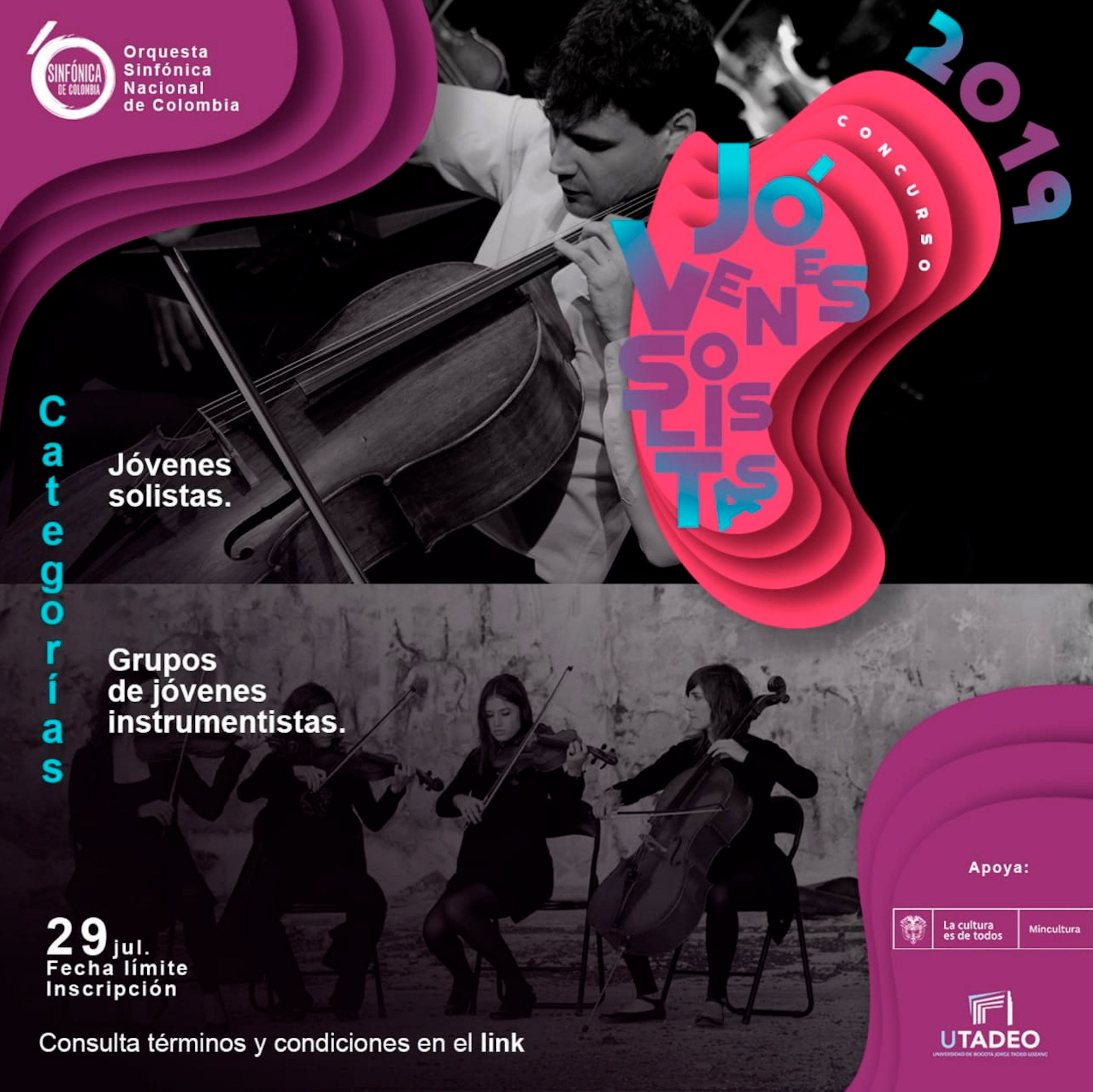 Convocatoria: Sinfónica Nacional de Colombia busca artistas jóvenes para su temporada 2019 Convocatoria: Sinfónica Nacional de Colombia busca artistas jóvenes para su temporada 2019