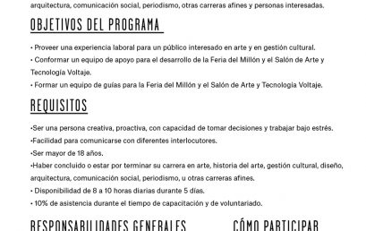 Convocatoria: voluntarios equipo Feria del Millón 2019