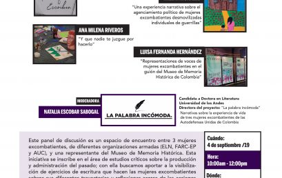 Panel de discusión – Mujeres excombatientes productoras de conocimiento: ejercicios de escritura sobre la narración de sí