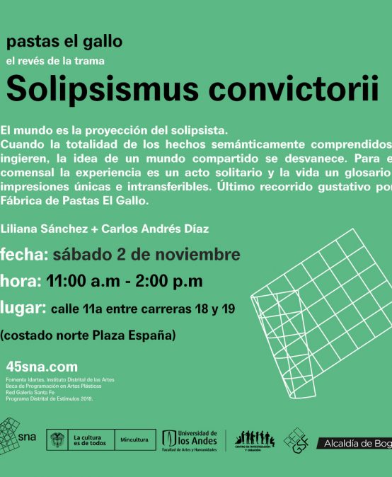 Solipsismus convictorii | Exposición Pastas el Gallo