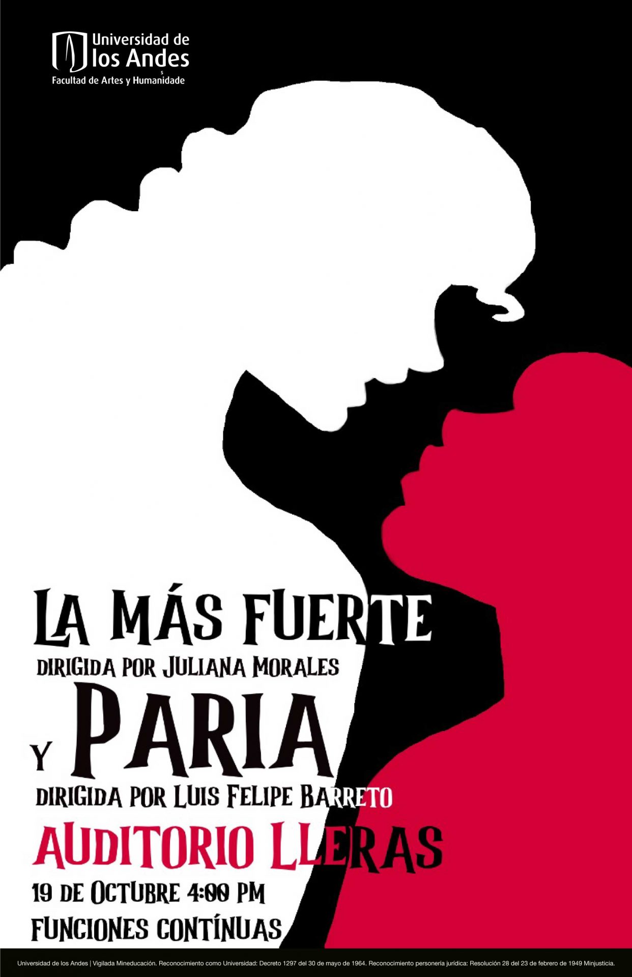 El grupo de teatro Uniandes presenta: La más fuerte y Paria