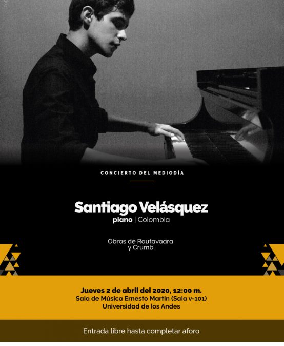 Concierto del mediodía: Santiago Velásquez, piano
