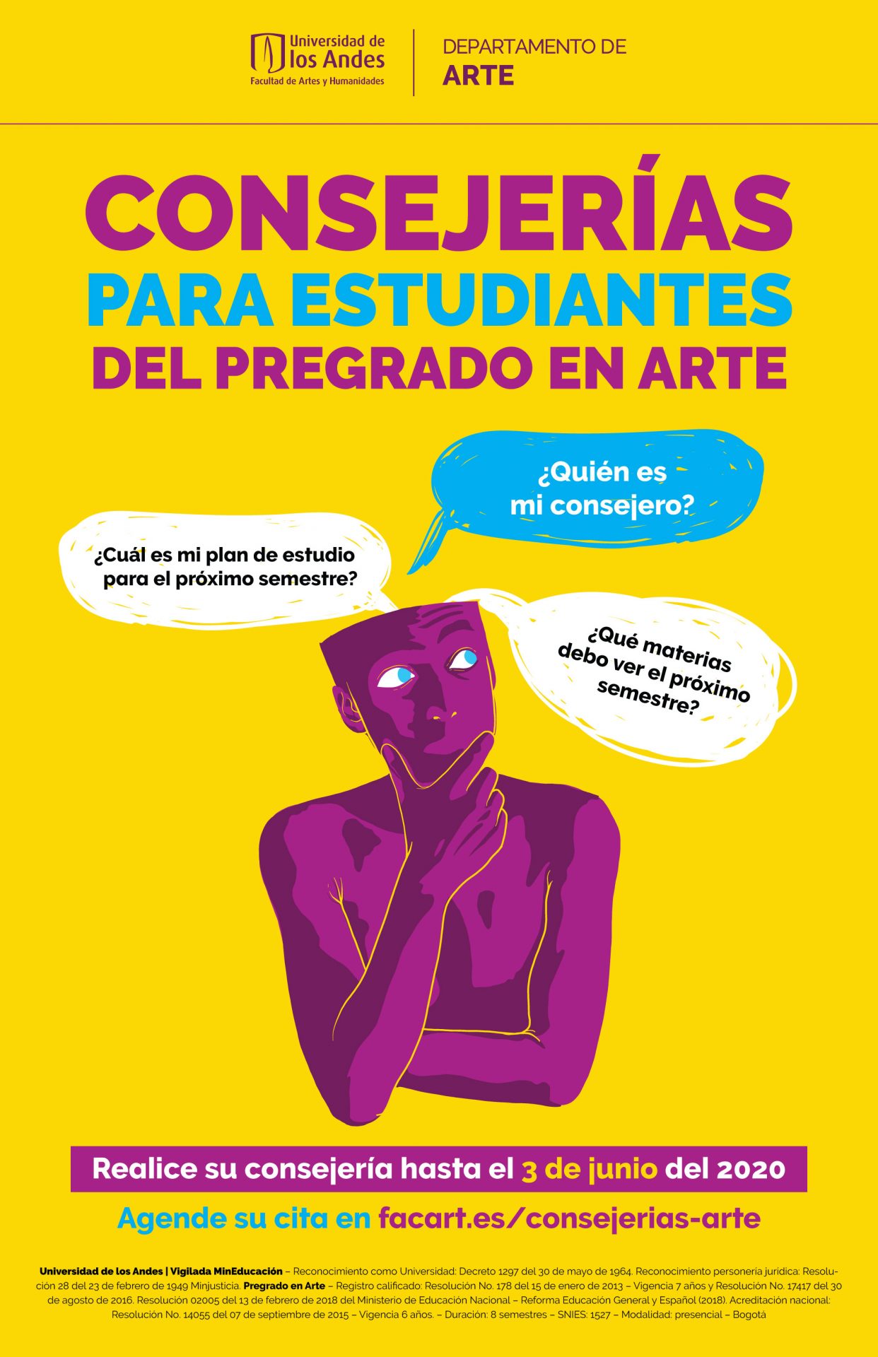 Realice su consejería hasta el tres de junio de 2020.