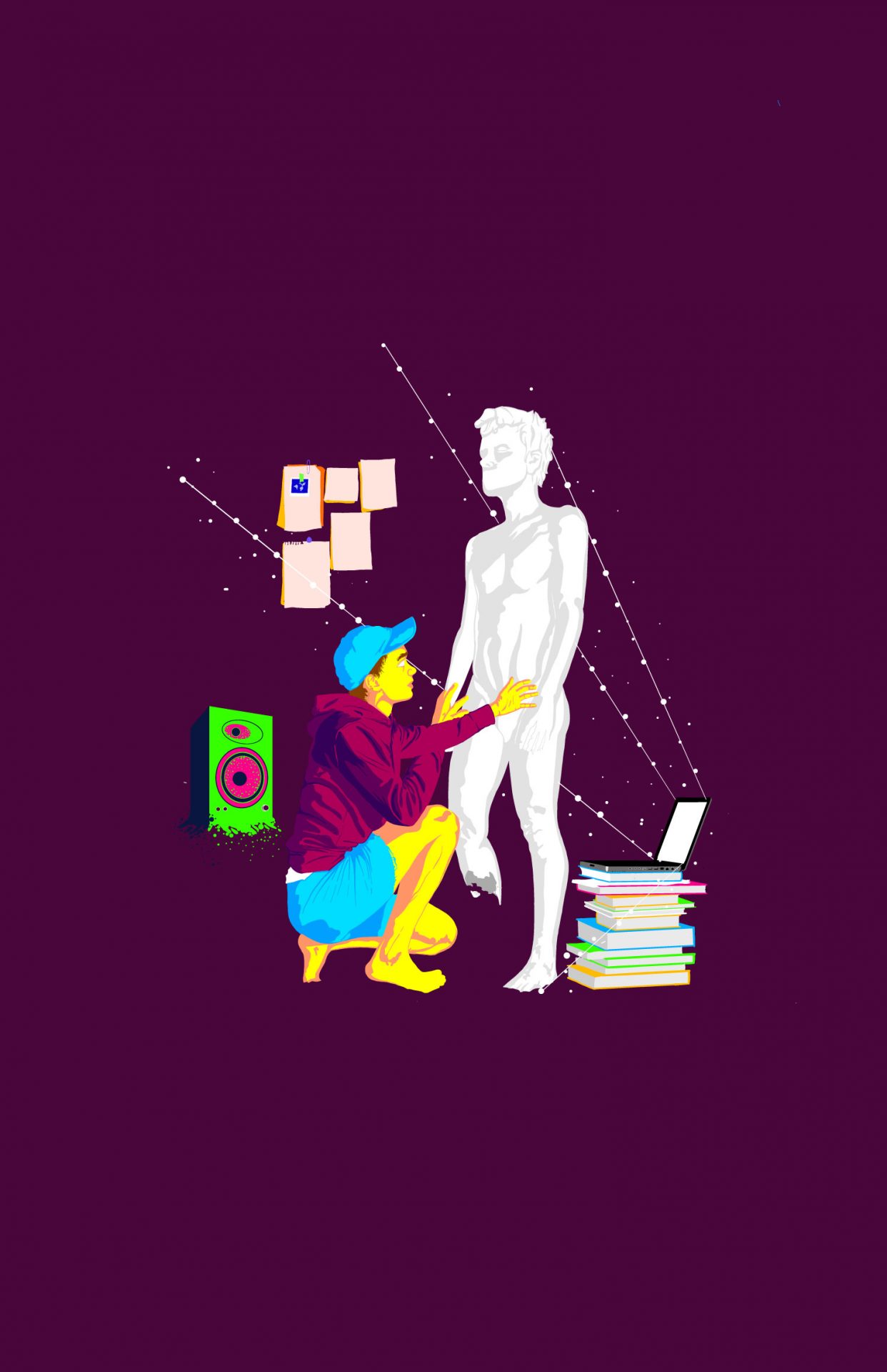 Muestra de trabajos, procesos y proyectos de estudiantes, egresados y profesores de la Facultad de Artes y Humanidades.
