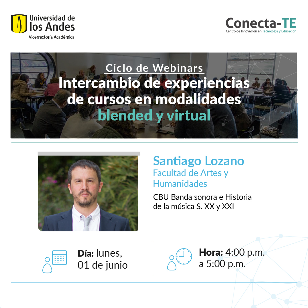 Webinars Intercambio de experiencias de cursos en modalidades blended y virtual.