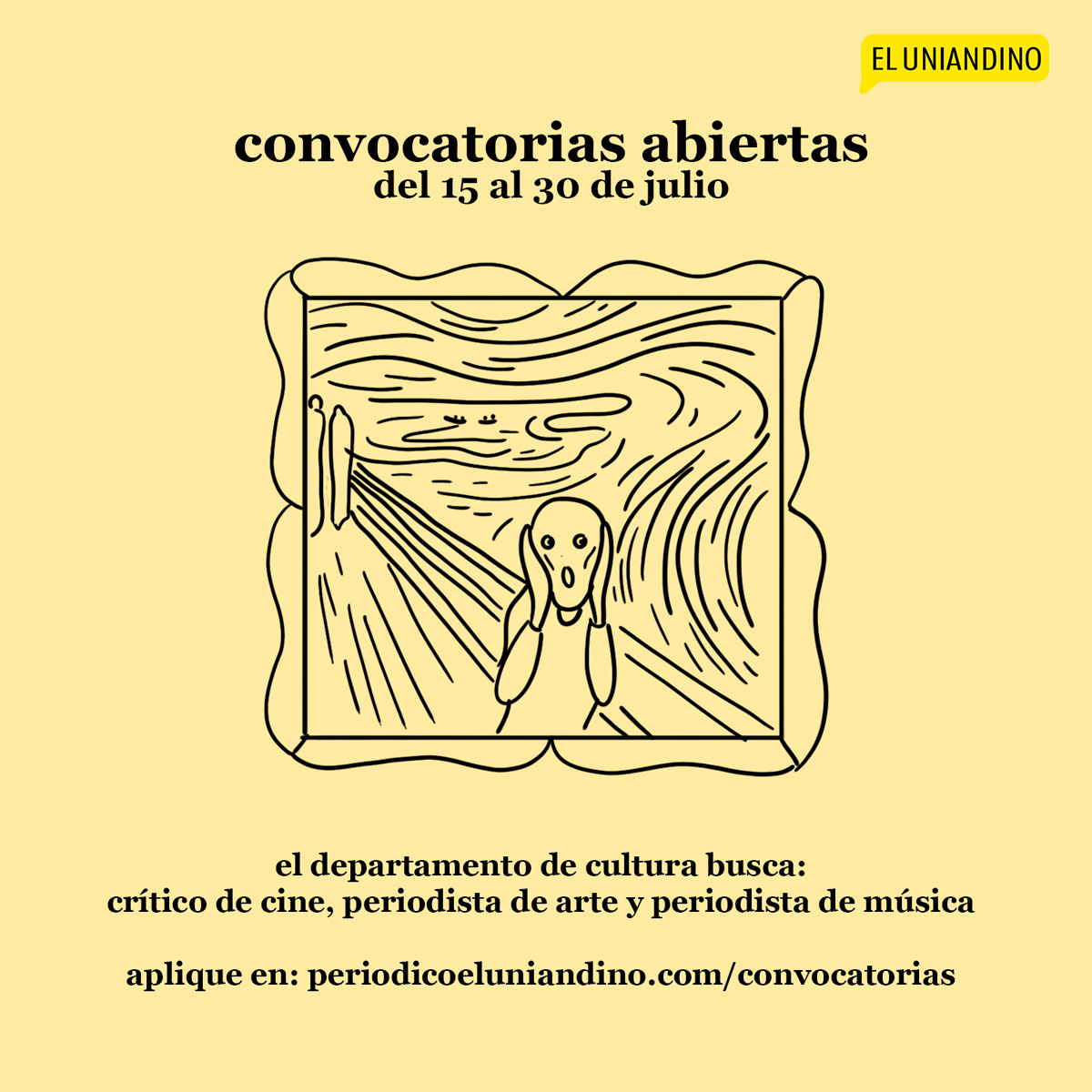 El departamento de cultura busca crítico de cine, periodista de arte y periodista de música.