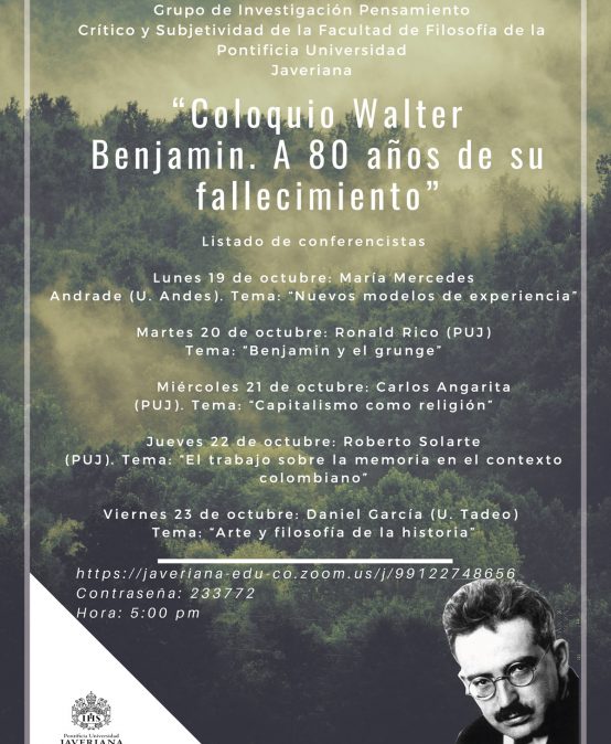 Coloquio Walter Benjamin. A 80 años de su fallecimiento