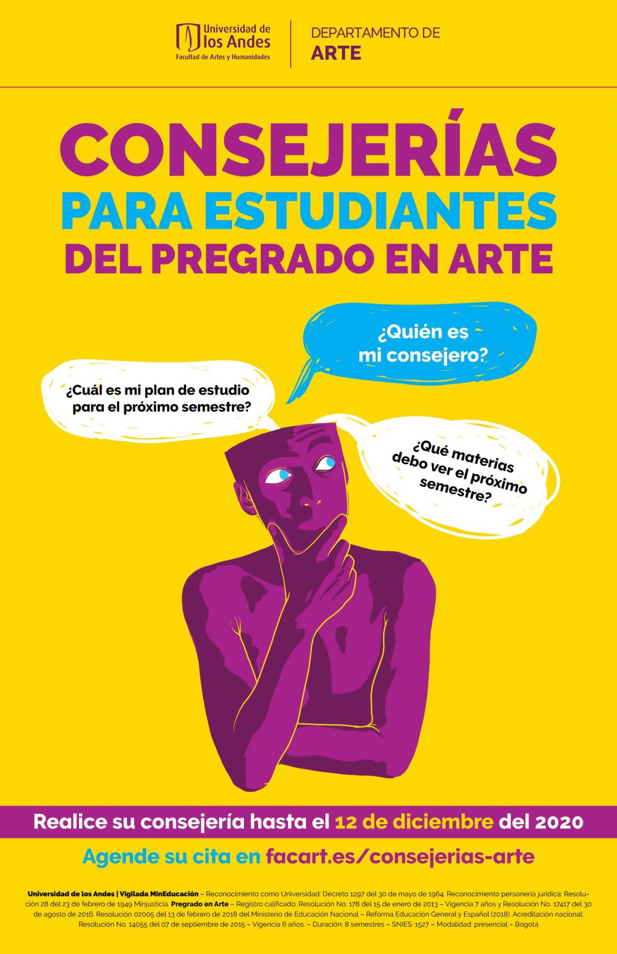 Realice su consejería hasta el 12 de diciembre de 2020.
