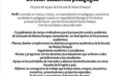 Convocatoria: Director académico pedagógico