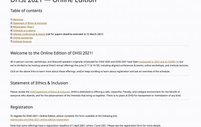Digital Humanities Summer Institute (DHSI) A Place for Open Digital Scholarship