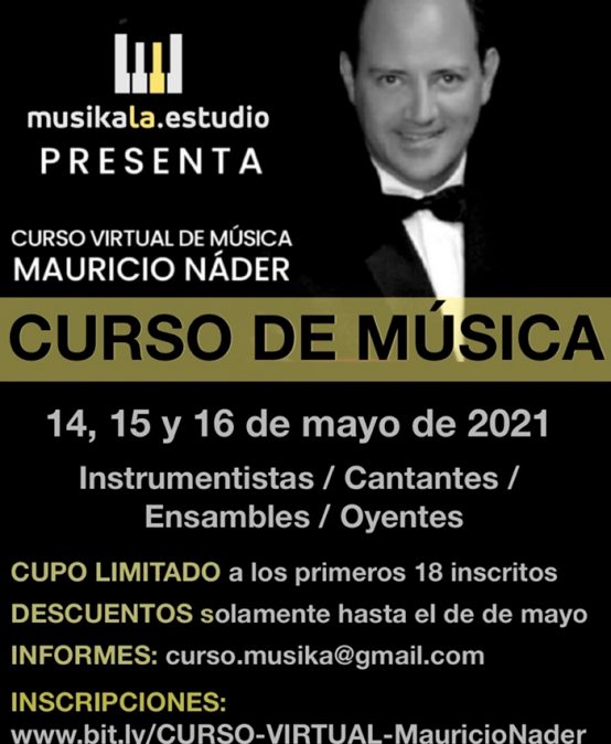 Curso en línea de piano dirigido por el maestro Mauricio Náder