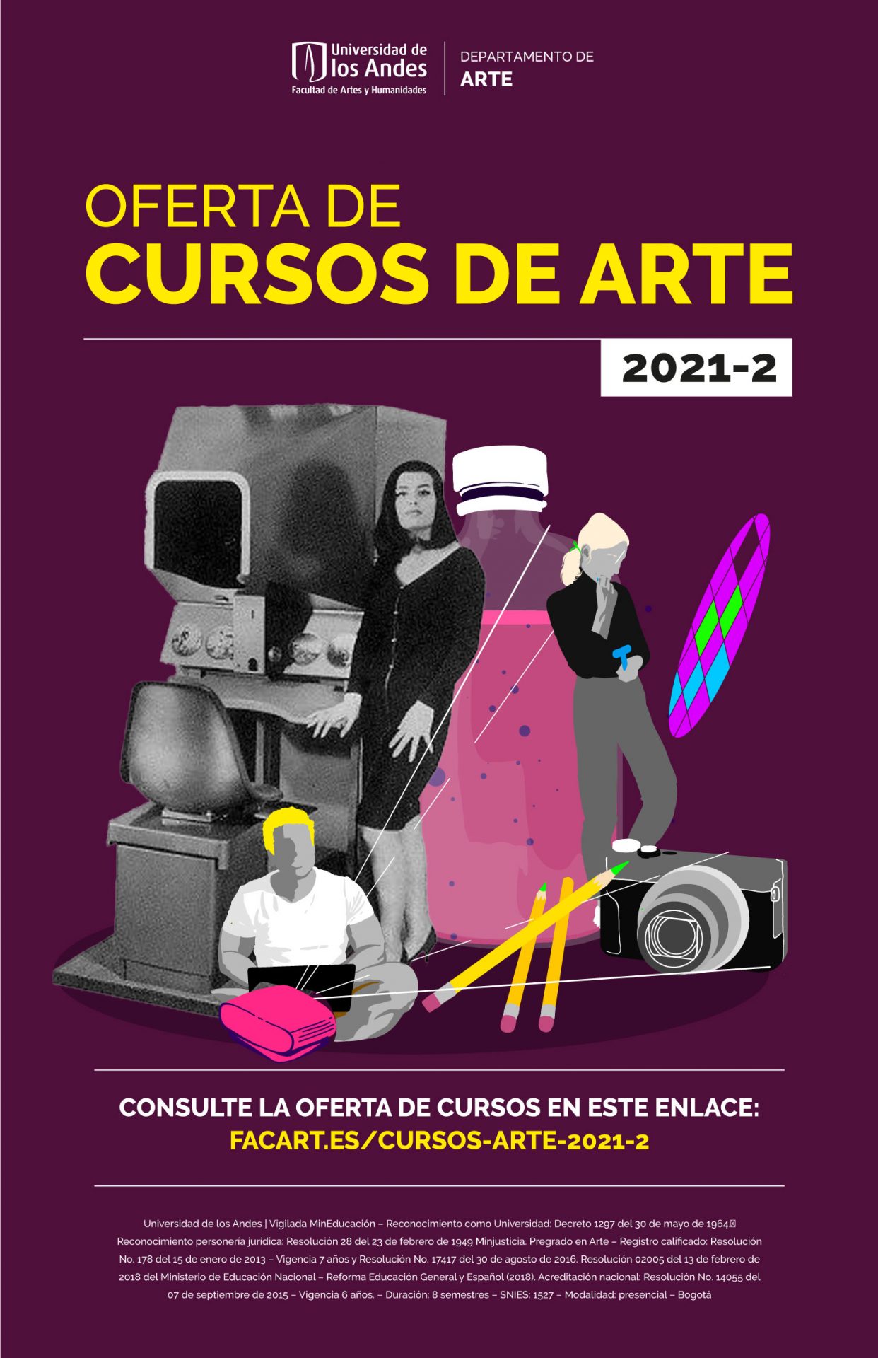 Conozca la oferta de cursos del Departamento de Arte para el segundo semestre el 2021.