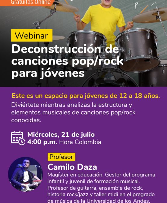 Webinar: Deconstrucción de canciones pop/rock para jóvenes