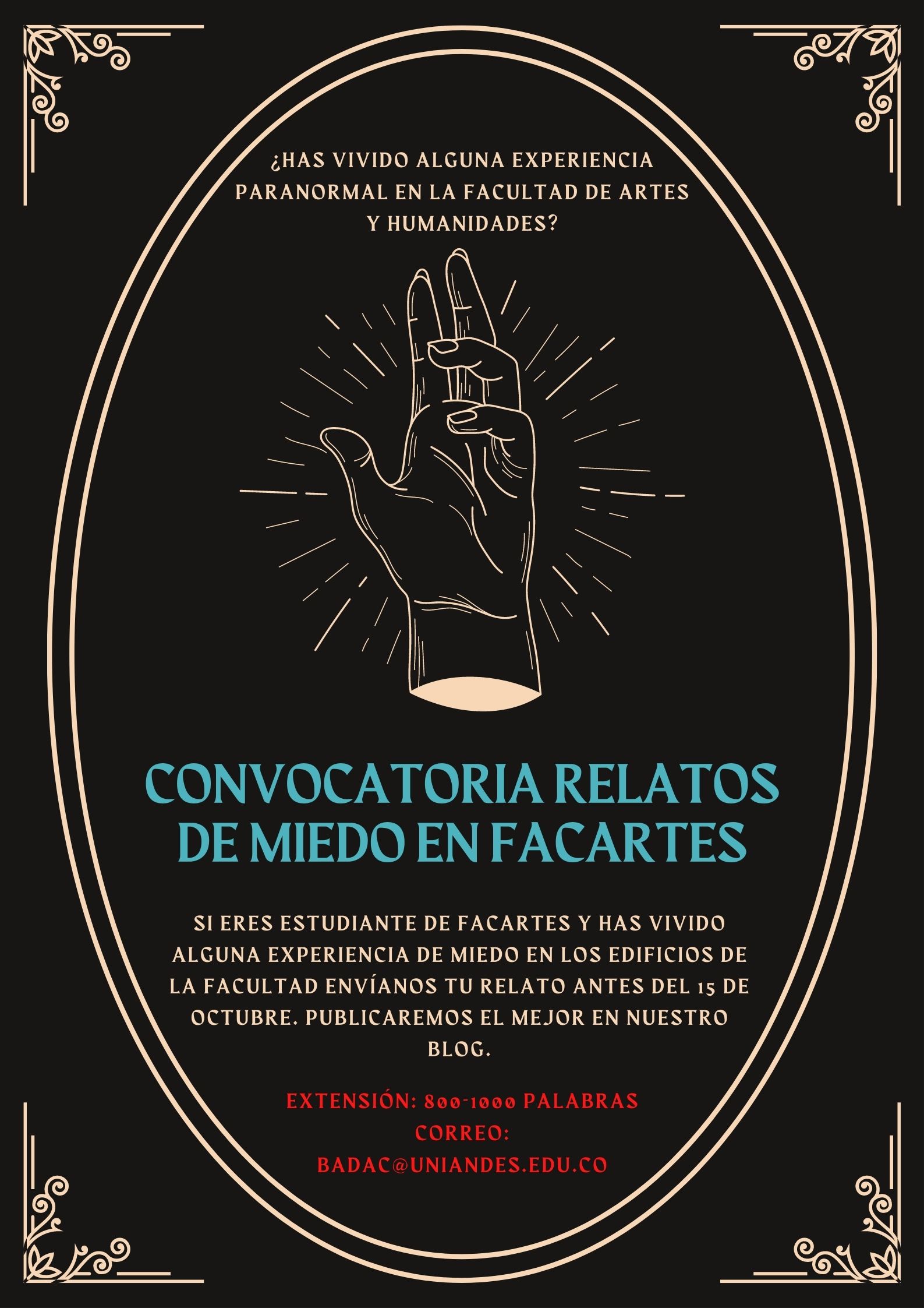 Convocatoria relatos de miedo en FACARTES