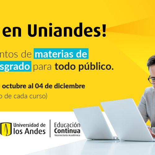 Elija entre cientos de materias de pregrado y posgrado para todo publico. Fecha límite de inscripción: 7 de octubre de 2021.