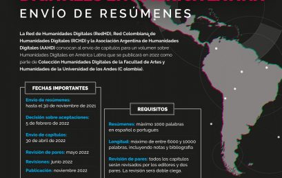 Libro: Las Humanidades Digitales en América Latina – Convocatoria abierta para envío de resúmenes