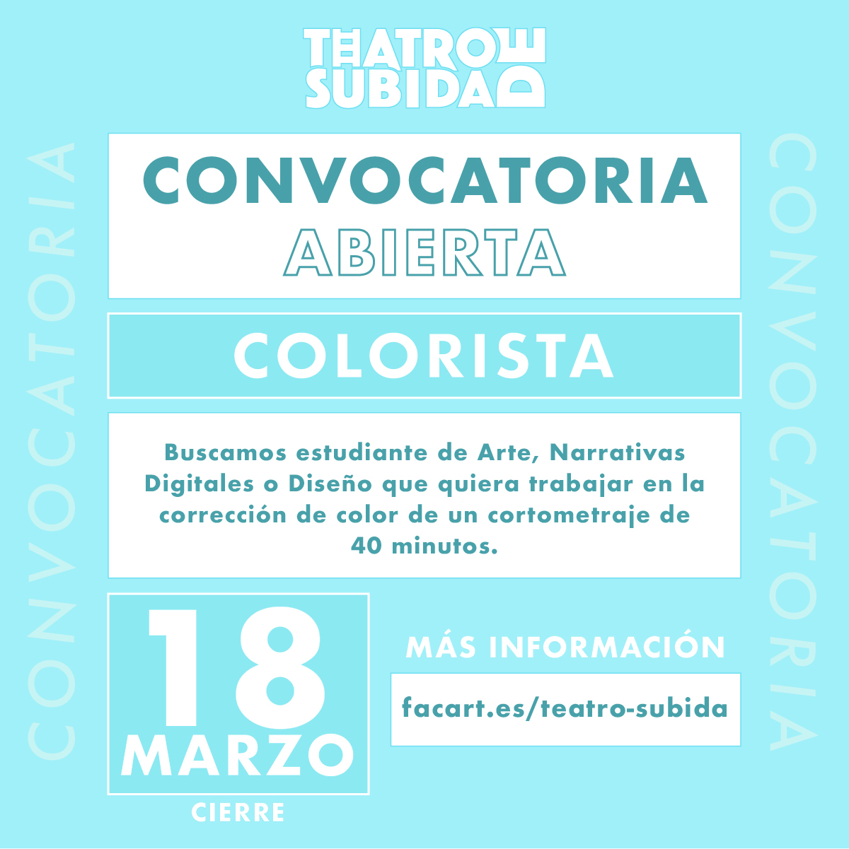 Convocatoria abierta hasta el 18 de marzo de 2022